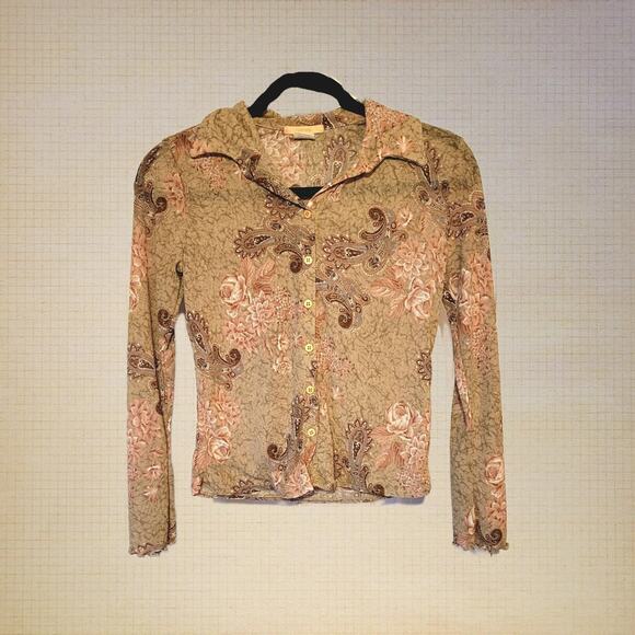 Forever 21, Small | 90s Paisley Sheer Button Down Blouse - Picture 1 of 5